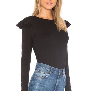 FRAME Ruffle Crew Top Long Sleeve NWOT